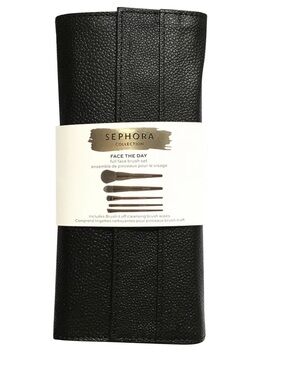 Sephora Black Textured Brush Roll Organizer